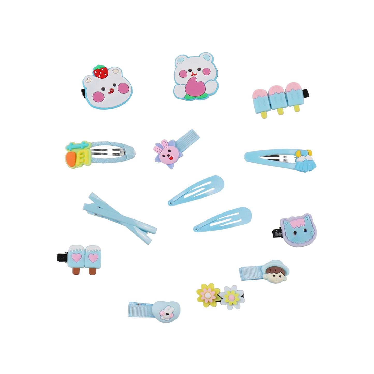 56PCS Cute Hair Clips Fashion Girls Hair Accessories Flower Fruit Colorful Rainbow Candy Dessert Lovely Animal Barrettes Set Non-slip Metal Snap Pins for Girls Kids Teens Toddlers