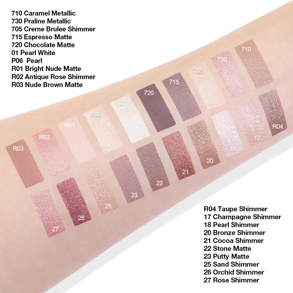evpct Single Cream Eye Shadow Makeup Pallette Brightener, Espresso Coffee Brown Matte Highly Pigmented Monochrome Mini Eyeshadow Palette, Natural, Waterproof, Blendable, sombras en crema para ojos 715