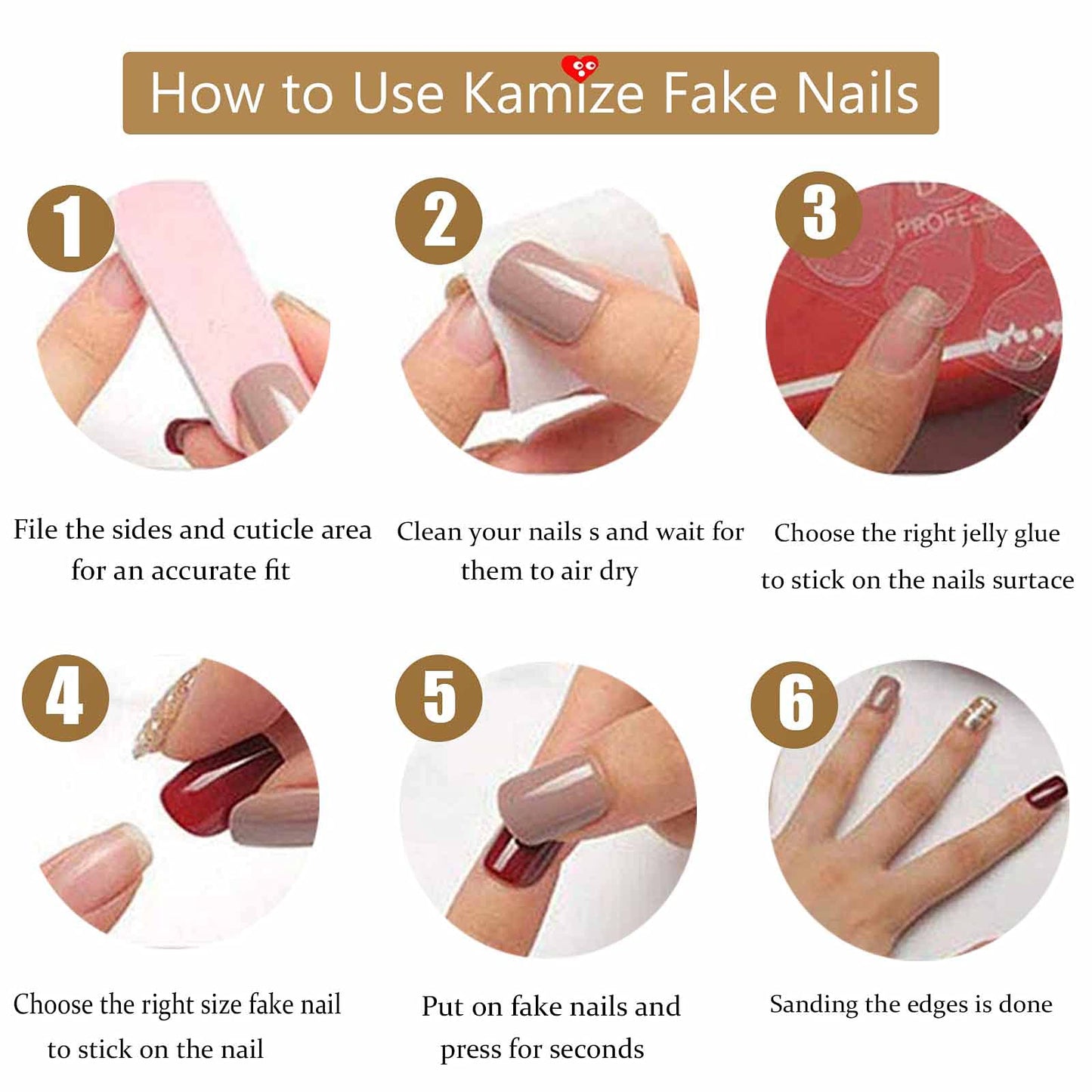 DANMANR Square Press on Nails Short Fake Nails French Acrylic Full Cover False Nails for Women and Girls 24PCS (Multicolour French)