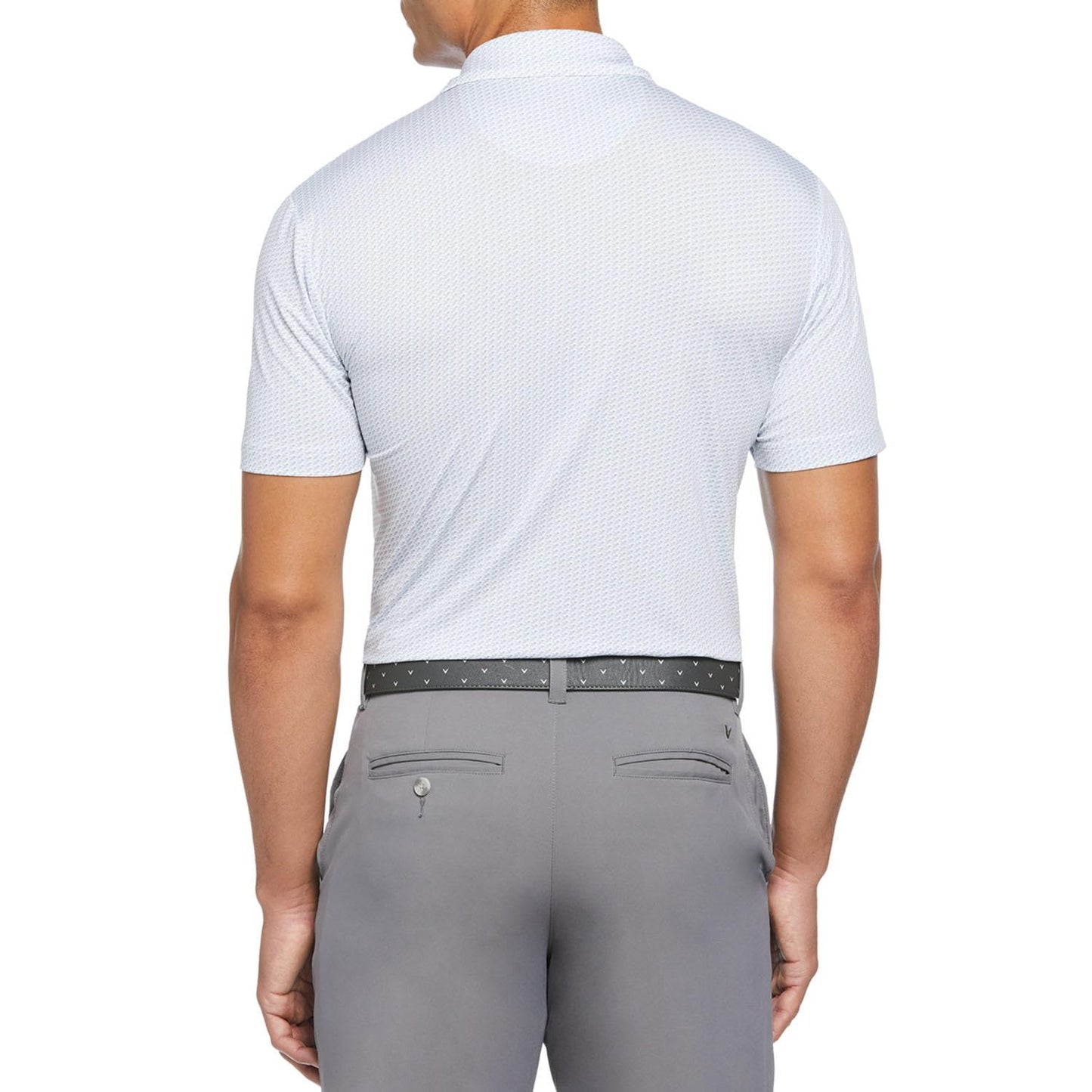 Callaway Men's Performance Short Sleeve Golf Polo (XX-Large, White Chambray)
