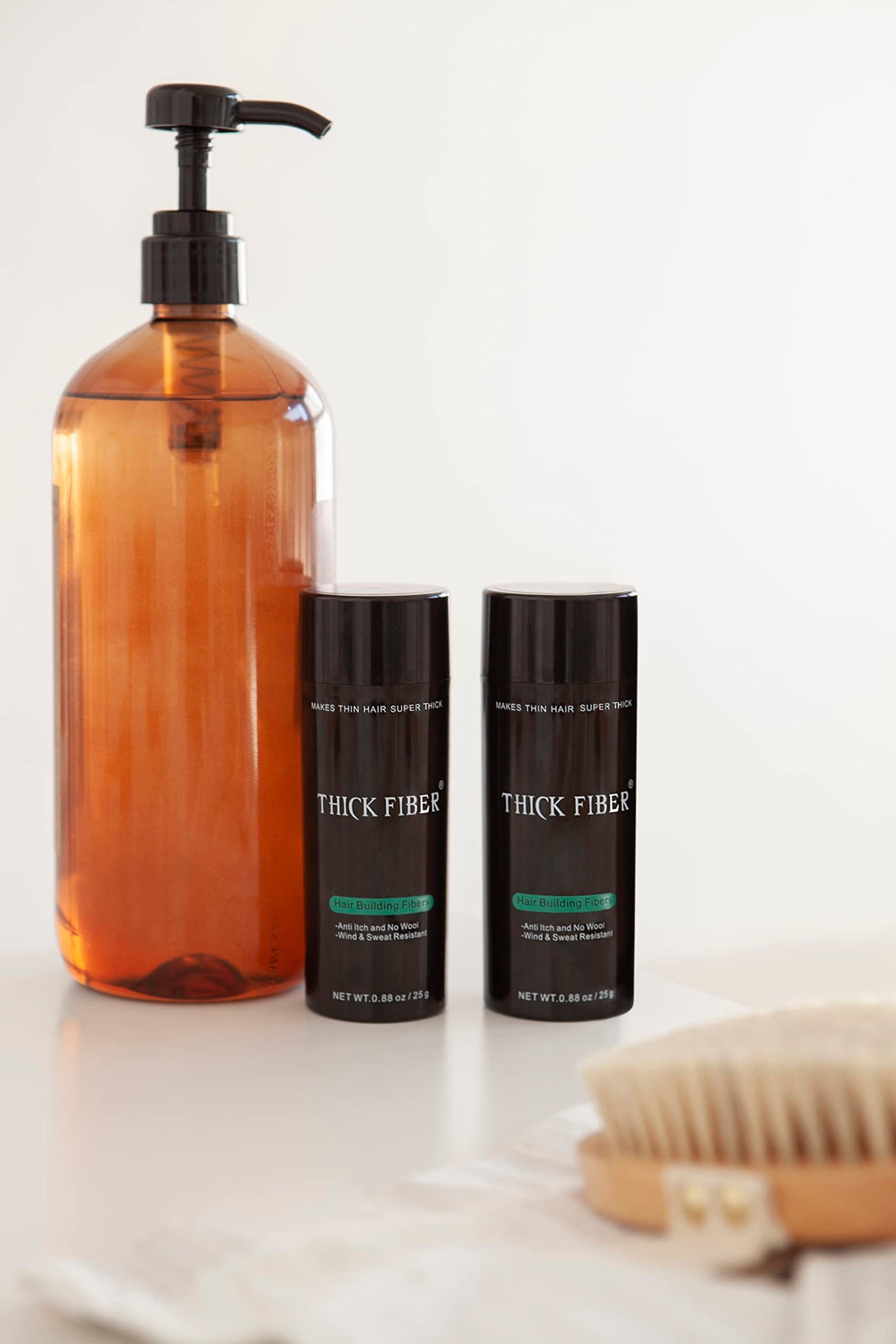 THICK FIBER Hair Fibers for Thinning Hair & Bald spots (MEDIUM BLONDE, Pack of 2) - 25g Bottle - Conceals Hair Loss in Seconds - Hair Powder For Women & Men