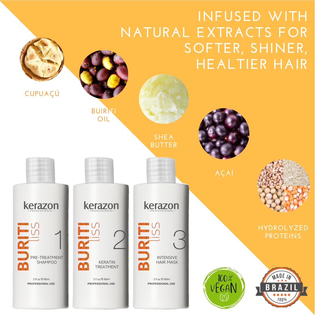 Kerazon Buriti Liss Keratin Treatment Kit 2oz/60ml - For all hair types