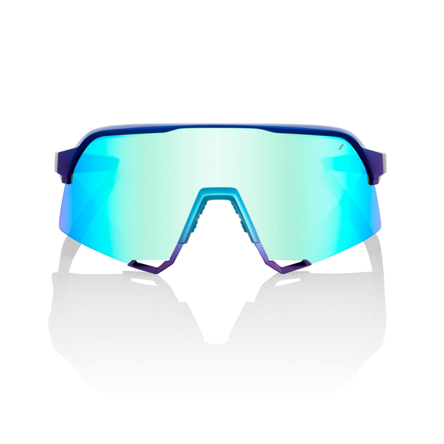 100% S3 Sport Performance Cycling Sunglasses (MATTE METALLIC INTO THE FADE - Blue Topaz Multilayer Mirror Lens)