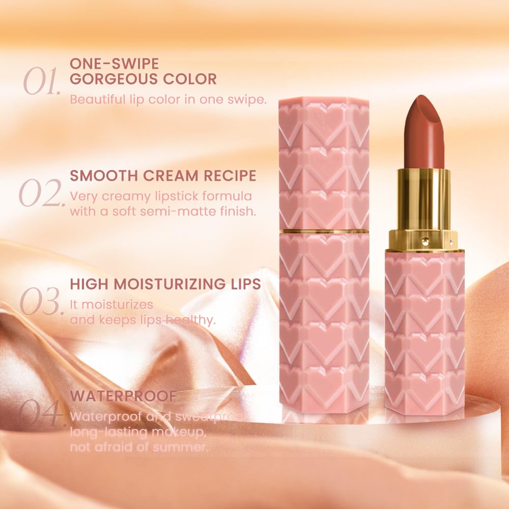 3 Pcs Matte Velvet Lipstick for Women Set,Nude Long Lasting Matte Lipstick 24H Waterproof for Girls Natural Lip Makeup,Matte Non-Stick Lipstick Makeup for Women,labiales magicos 24 horas originales