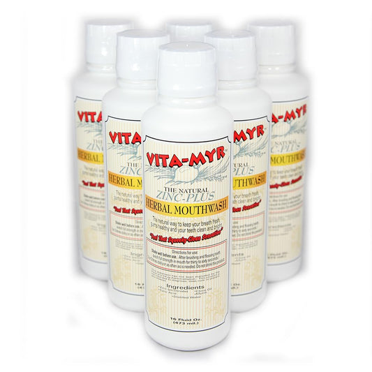 6 Pack VITA-MYR Natural & Effective Herbal Mouthwash 16 oz