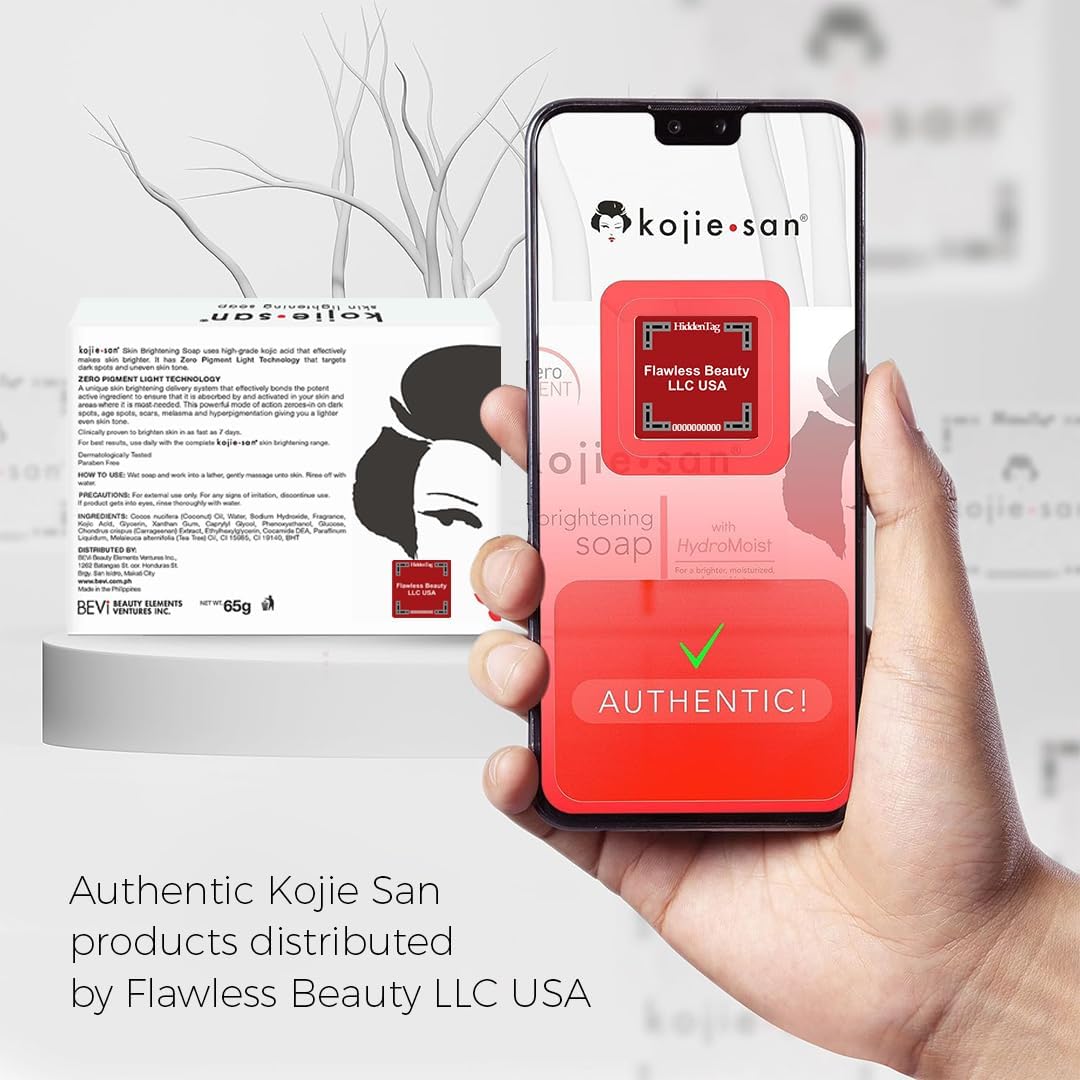 Kojie San Skin Brightening Soap – The Original Kojic Acid Soap that Reduces Visibility of Dark Spots, Hyper-pigmentation, & Other Types of Skin Damages – 100g x 6 Bars