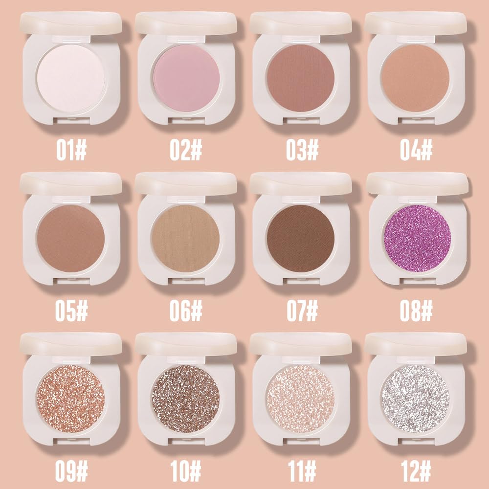 CAKAILA Single Nude Pink Matte Eyeshadow,Bright High Pigment Intense Monochrome Eye Shadow,Apply Makeup Easily,Matte Pressed Powder Single Eyeshadow,24 Hour Eye Makeup Longwear Waterproof,Blendable