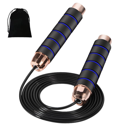 FITMYFAVO Jump Rope Cotton Adjustable Skipping Weighted jumprope for Women，Adult and Children Athletic Fitness Exercise Jumping Rope (Blue)