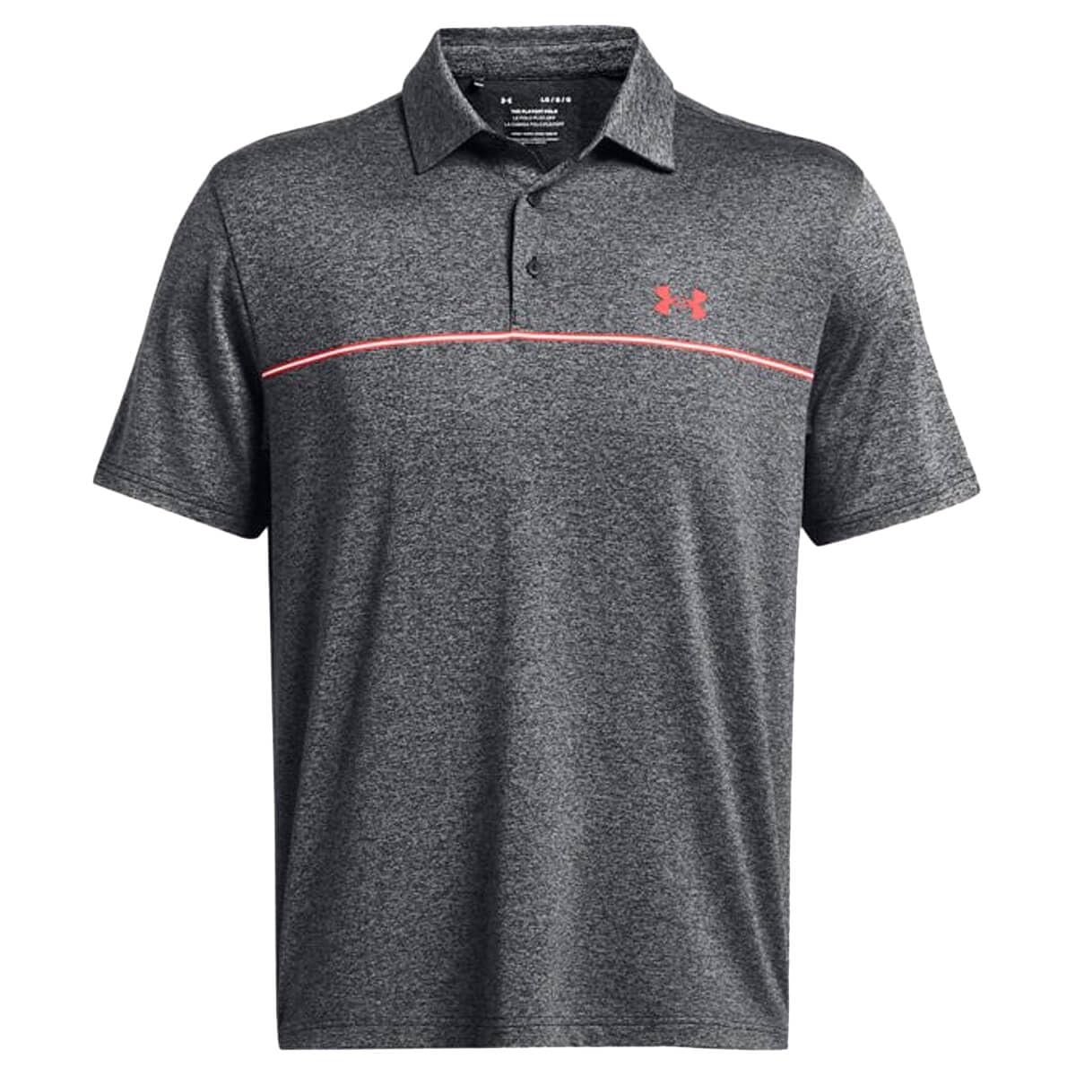 Under Armour Playoff 3.0 Stripe Mens Golf Polo - Black/Red/M