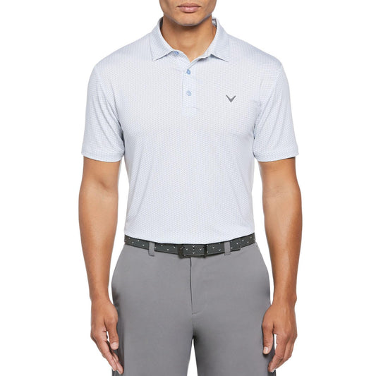 Callaway Men's Performance Short Sleeve Golf Polo (XX-Large, White Chambray)
