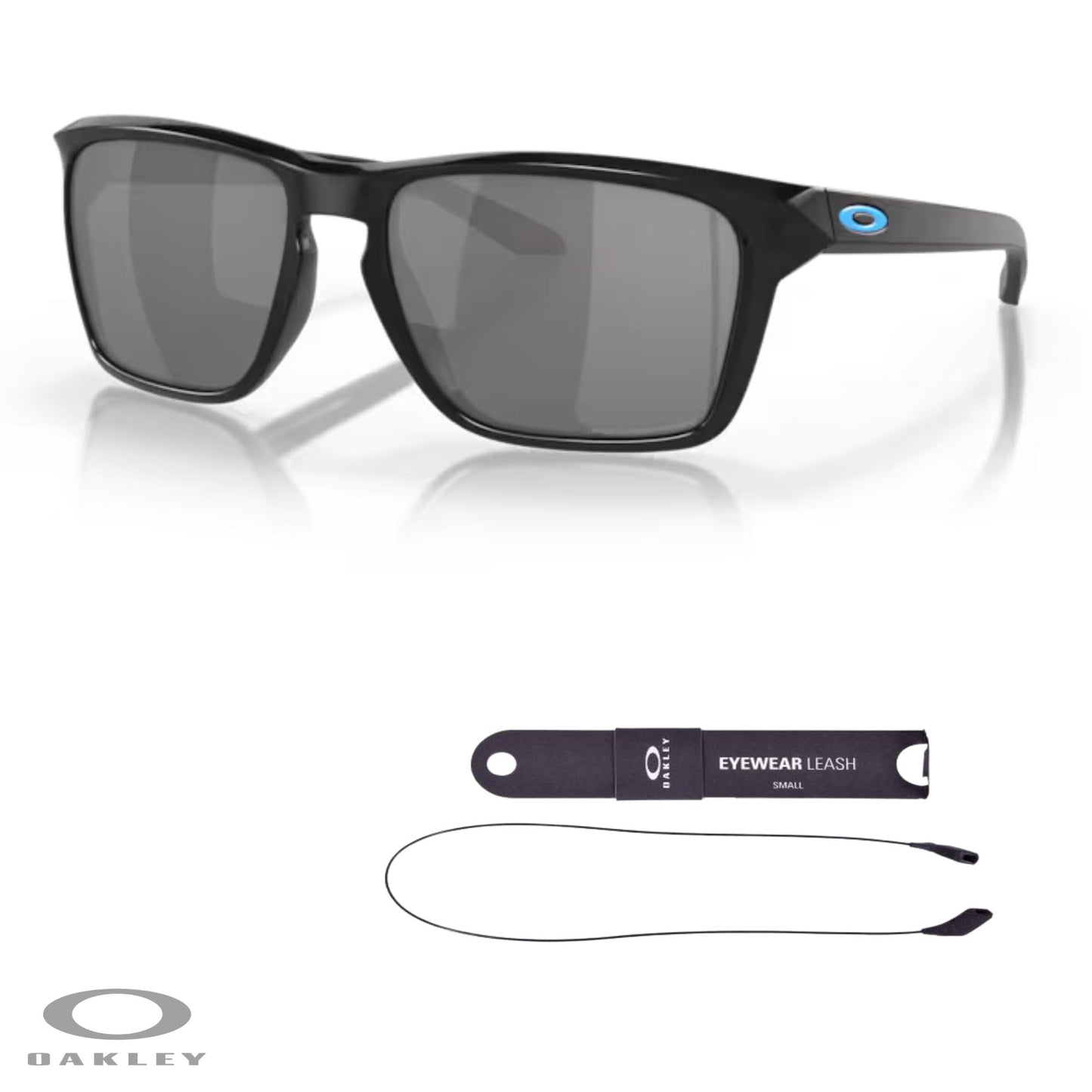 Oakley Sylas OO9448 944823 57MM Black Ink/Black Iridium Polarized Rectangular Sunglasses for Men + BUNDLE Accessory Leash + BUNDLE with Designer iWear Eyewear Kit