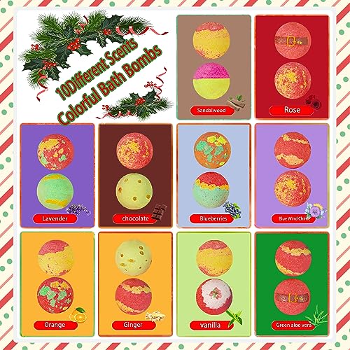 20 Pack Bath Bombs with Surprise Included, 20Organic Kids Bath Bombs, Bubble Bath Bombs Gift Set, Natural Handmade Bubble Ball Kit, Great Gift for Christmas