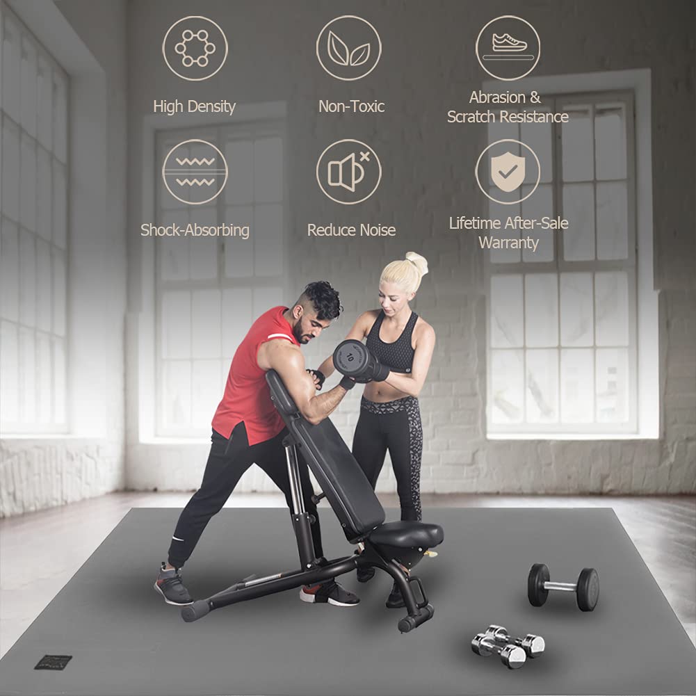 GXMMAT Extra Large Exercise Mat 16'x6'/12'x6'/10'x6'/8'x6'(7mm), Extra Wide Workout Mats for Home Gym Flooring, Non-Slip Thick Durable Cardio Mat for MMA,Plyo,Jump Rope,Weights,Fitness,Shoe-Friendly