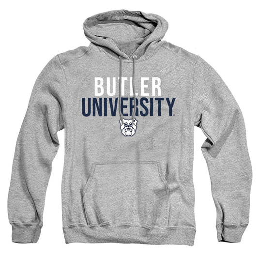 Butler University Official Stacked Unisex Adult Pull-Over Hoodie, Butler University, Athletic Heather, Small