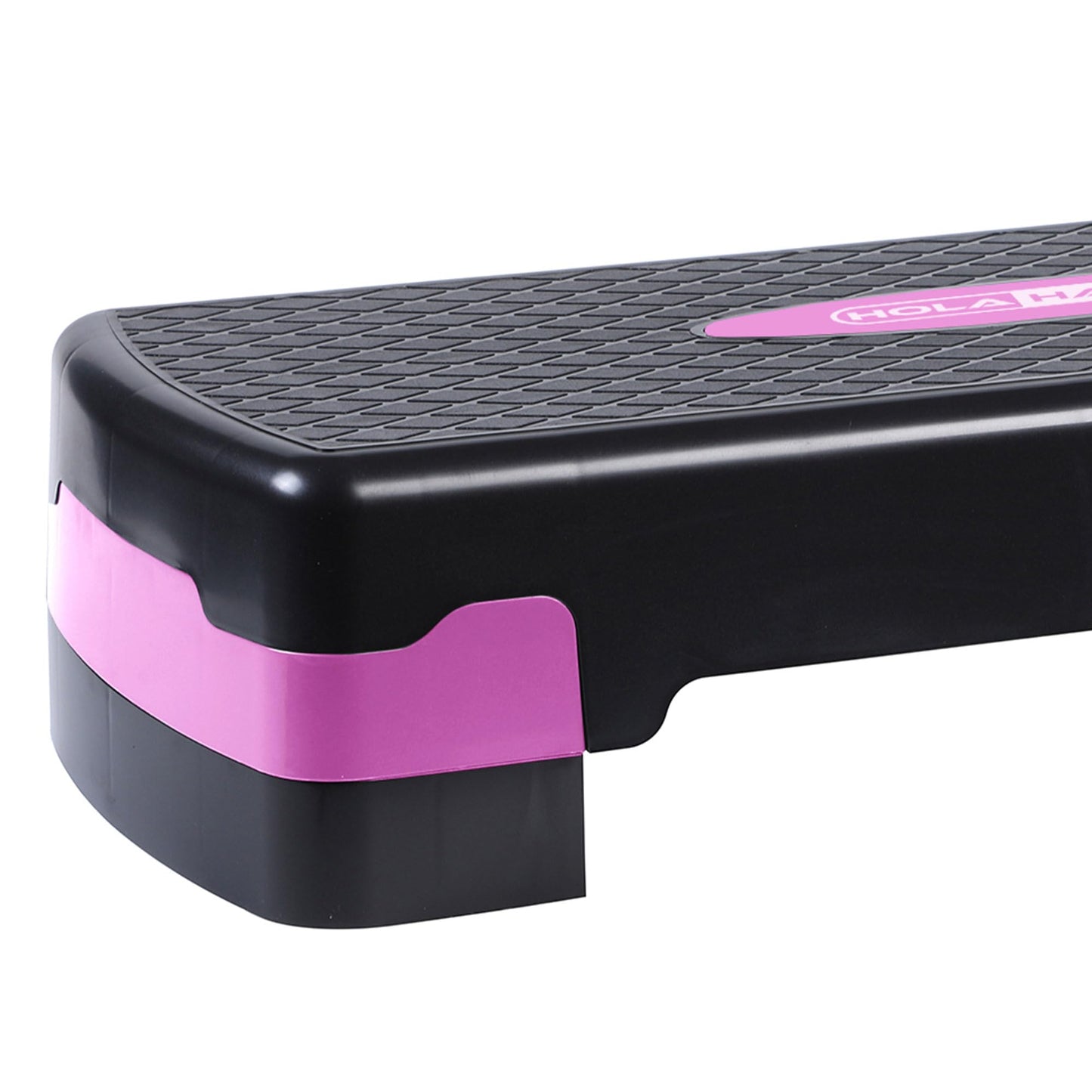 HolaHatha Compact Portable Aerobic Step Platform Workout Exercise Equipment, Fitness Cardio Stepper with Adjustable Height for Home Gym & Travel, Pink