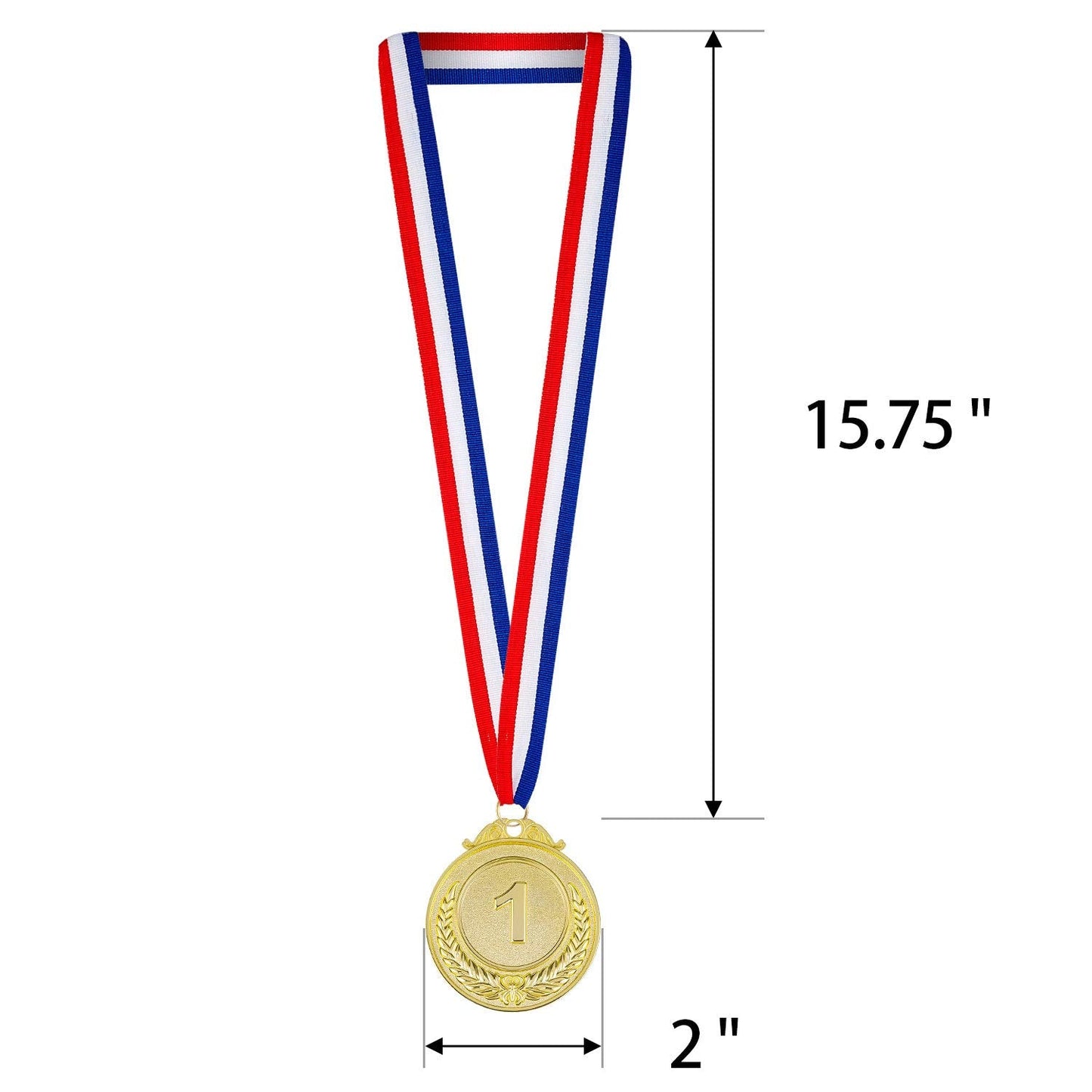 36 Pieces Award Medals 1st 2nd 3rd (Gold, Silver, Bronze) Metal Style Winner with Neck Ribbon, 2 Inches