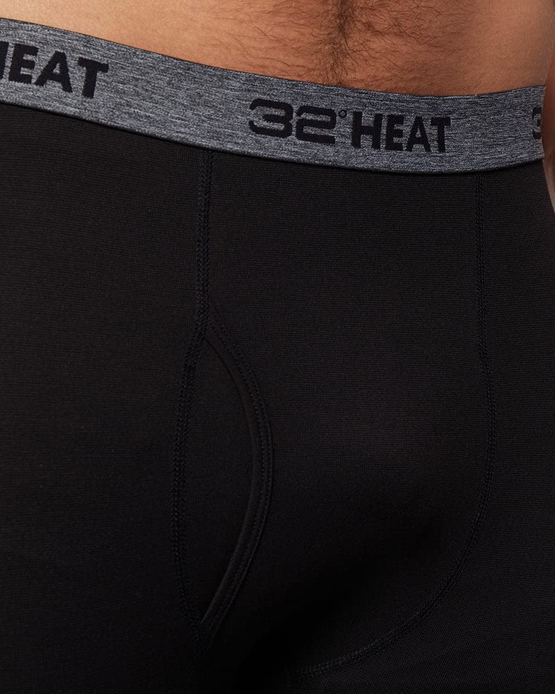 32° Degrees Men's Lightweight Baselayer Legging | Form Fitting | 4-Way Stretch | Thermal, Black, Small