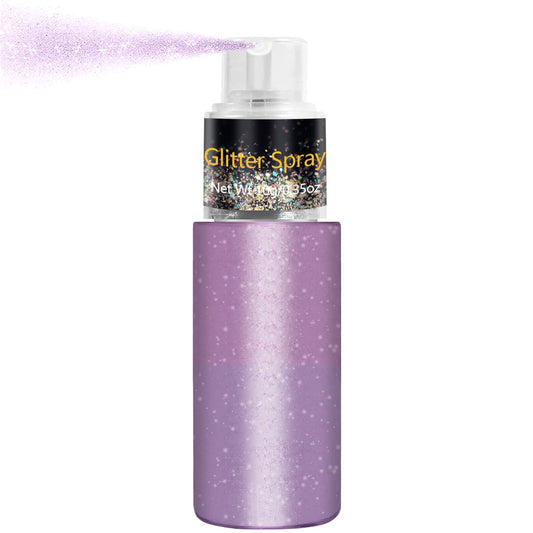 Hair and Body Glitter Spray, Holographic Glitter Highlighter Powder, Face Body Clothes Shiny Glitter, Loose Shimmer Hairspray Festival Rave Prom Accessories, 10g (05# Purple)