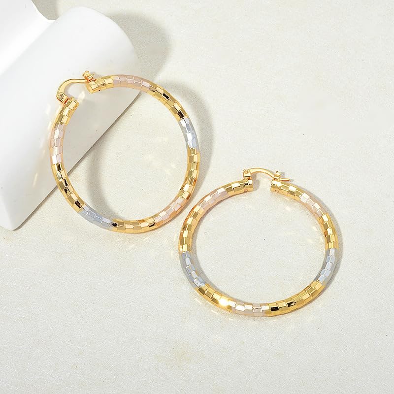 18K Gold Plated Hoop Earrings for women Trendy Twisted Huggie Hoops Earrings Lightweight Large Chunky Earrings 925 Sterling Silver Boho Jewelry for Teen Girls Gift (style 22)