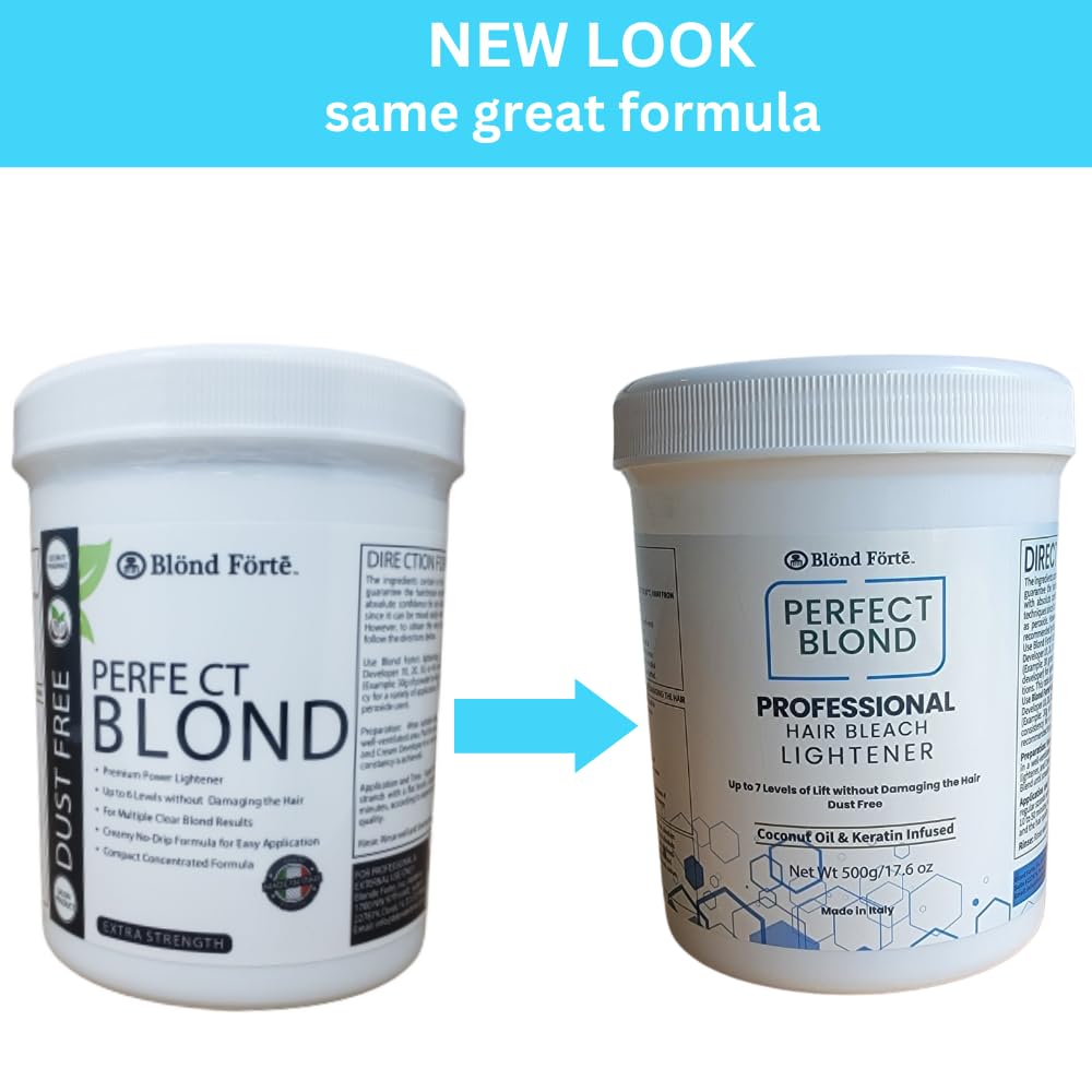 1.1 Pound Tub Premium White Toner Dye Hair Bleach Powder Lightener + 13.5 OZ 9% 40 Vol Developer +More (Blue Lightening Powder)