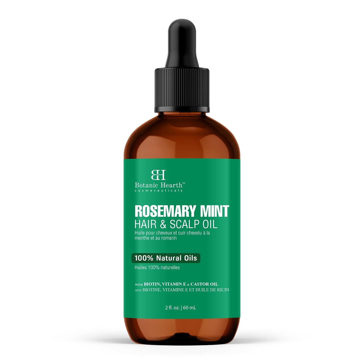 Botanic Hearth Rosemary Mint Hair & Scalp Strengthening Oil (2 fl oz) | Natural Hair Growth & Scalp Treatment | Nourishing & Strengthening Essential Oils for Thicker, Healthier Hair