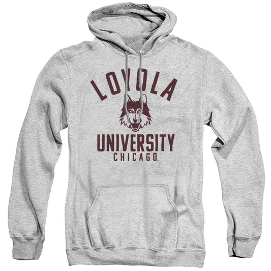 Loyola University Chicago Official One Color Luc Ramblers Logo Unisex Adult Pull-Over Hoodie,Athletic Heather, Medium
