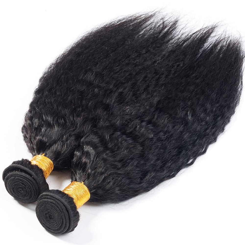 Habiliana Bundles Human Hair Yaki Wave Natural Human Hair Bundles Unprocessed Brazilian Virgin Hair Bundles Natural Human Hair Quick Weave Hair Extension