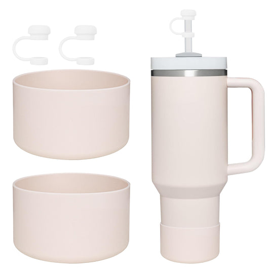 HEYSKAY 2pcs Protective Flask Silicone Boot Base for Stanley Quencher Adventure 40oz & Stanley IceFlow 20oz 30oz Tumbler, and Compatible with 12-24oz Hydro Sport Water Bottles,Yeti and More