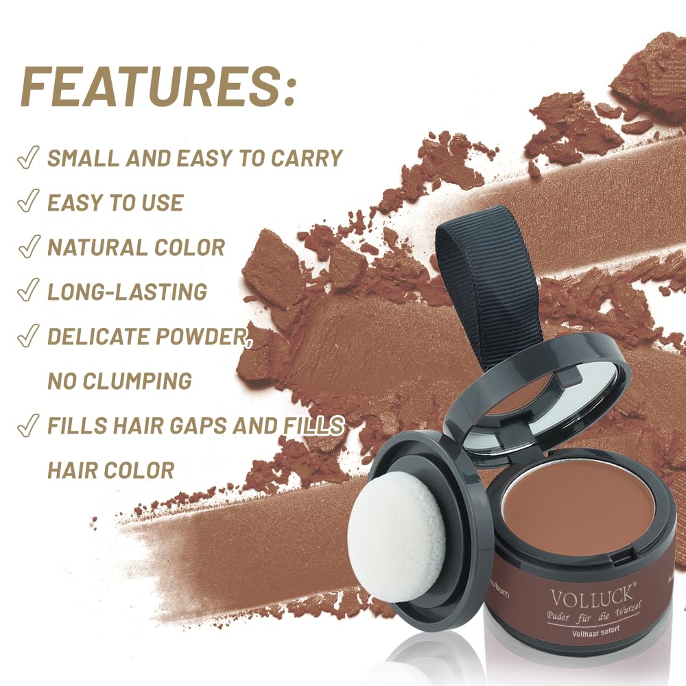Root Touch Up Hair Powder, Instantly Gray Hair Root Cover Up Hairline Powder, Hair Concealer For Women and Men (A-Auburn, 2PC)