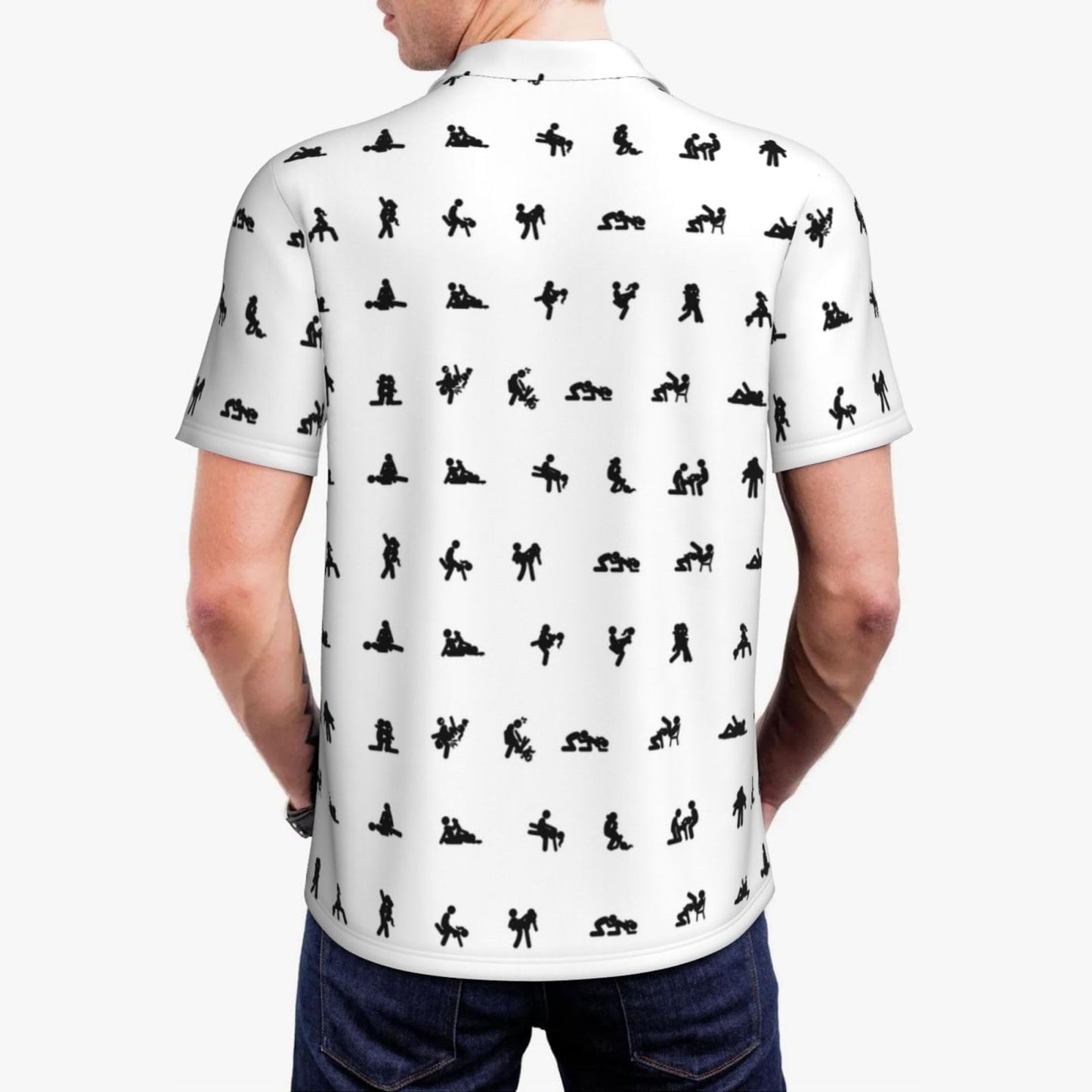 Sex Education Golf Shirts for Men, Funny Golf Polo Moisture Wicking Dry Fit Short Sleeve White