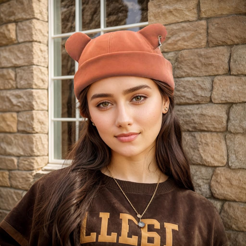 FANPOI Winter Beanie Hats for Women Men Warm Thickened Cap Unisex Street Fashion Bear Ear Hip Hop Street Fashion (Black,Standard)