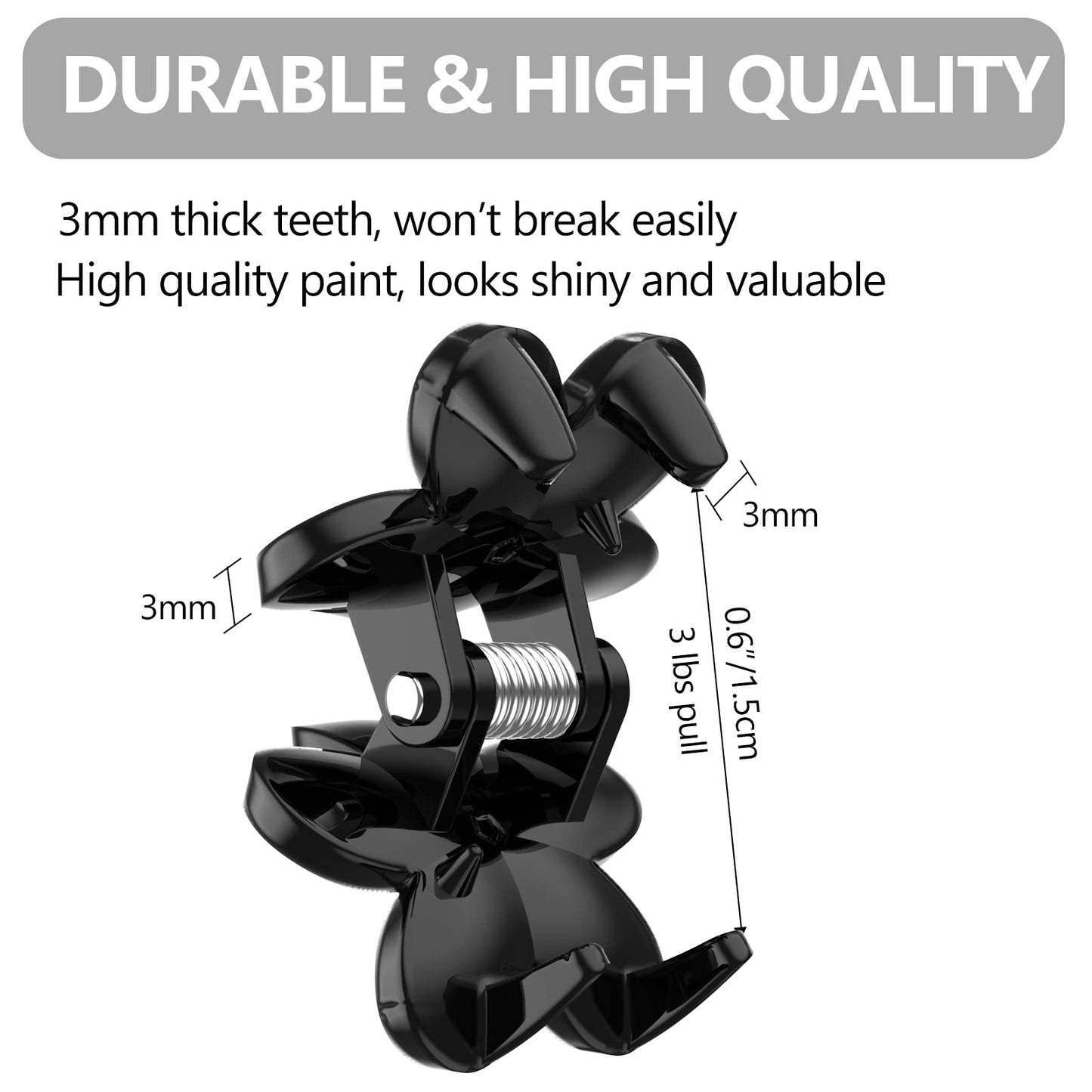 ADRIONE Black Mini Flower Hair Claw Clips for Women Girls - 100 Pack Small Tiny Floral Jaw Clip for Thin Hair, Fine Hair & Bangs - Decorative Non-Slip Little Micro Plastic Hair Claws Bulk