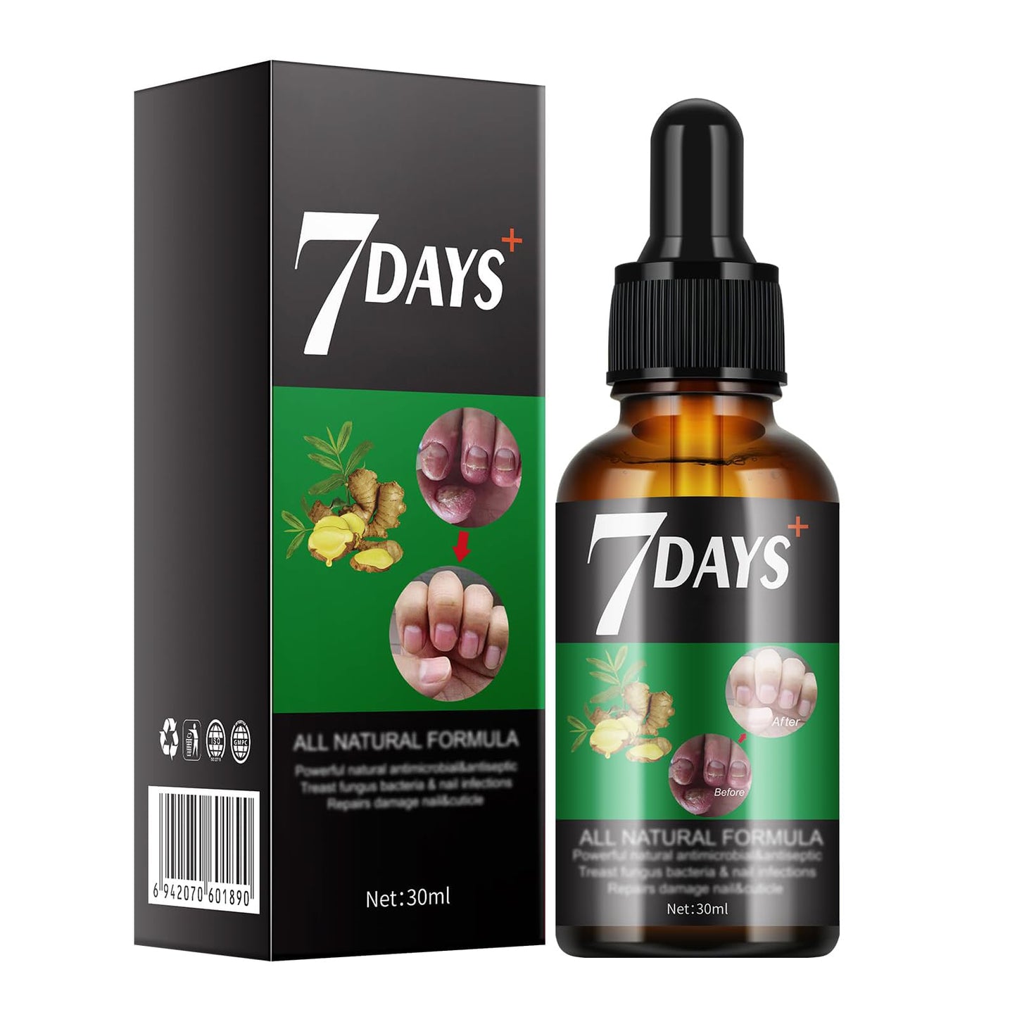 Ginger Nail Treatment Nail Growth Serum, Ginger Nail Growth Oil for Damaged Nails - Repair and Strengthen for Glowing, Beautiful Nails 30ML / 1.06OZ (1 PCS)
