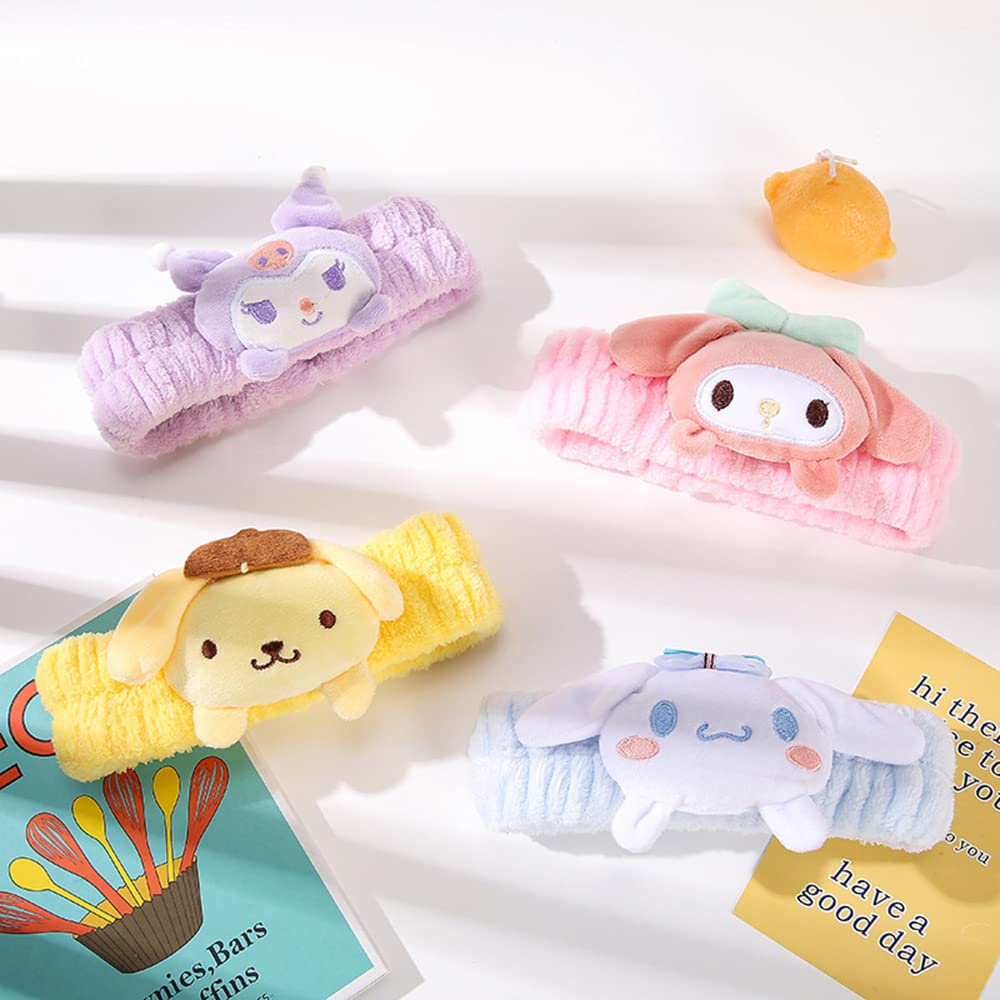 Bliqlriy Kawaii Spa Headband, Cute Headband for Women Facial Makeup, Washing, Party, Soft Microfiber Coral Skincare Shower Fluffy Towel Headbands Hair Band for Girls