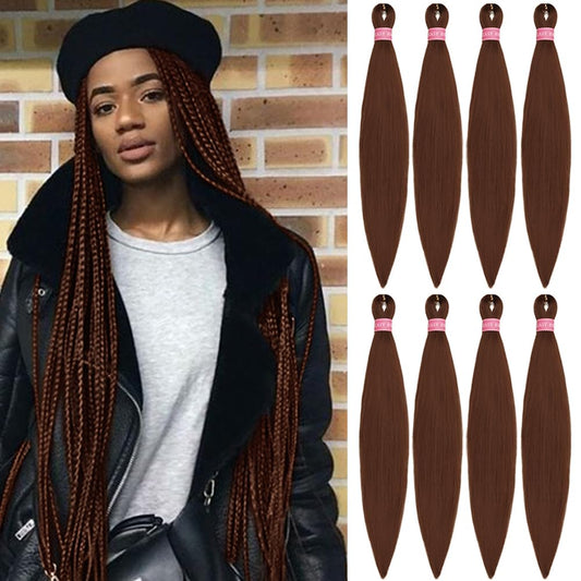 ZERAL Braiding Hair Pre Stretched 30 Inch 8 Packs Braiding Hair Professional Itch Free Yaki Texture Hair Extensions for Braids Synthetic Hair Braiding for Women and Girls (30#)