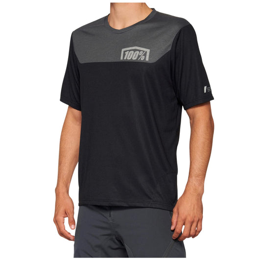 100% Airmatic Mountain Biking Jersey - All Mountain Riding Apparel Black/Charcoal