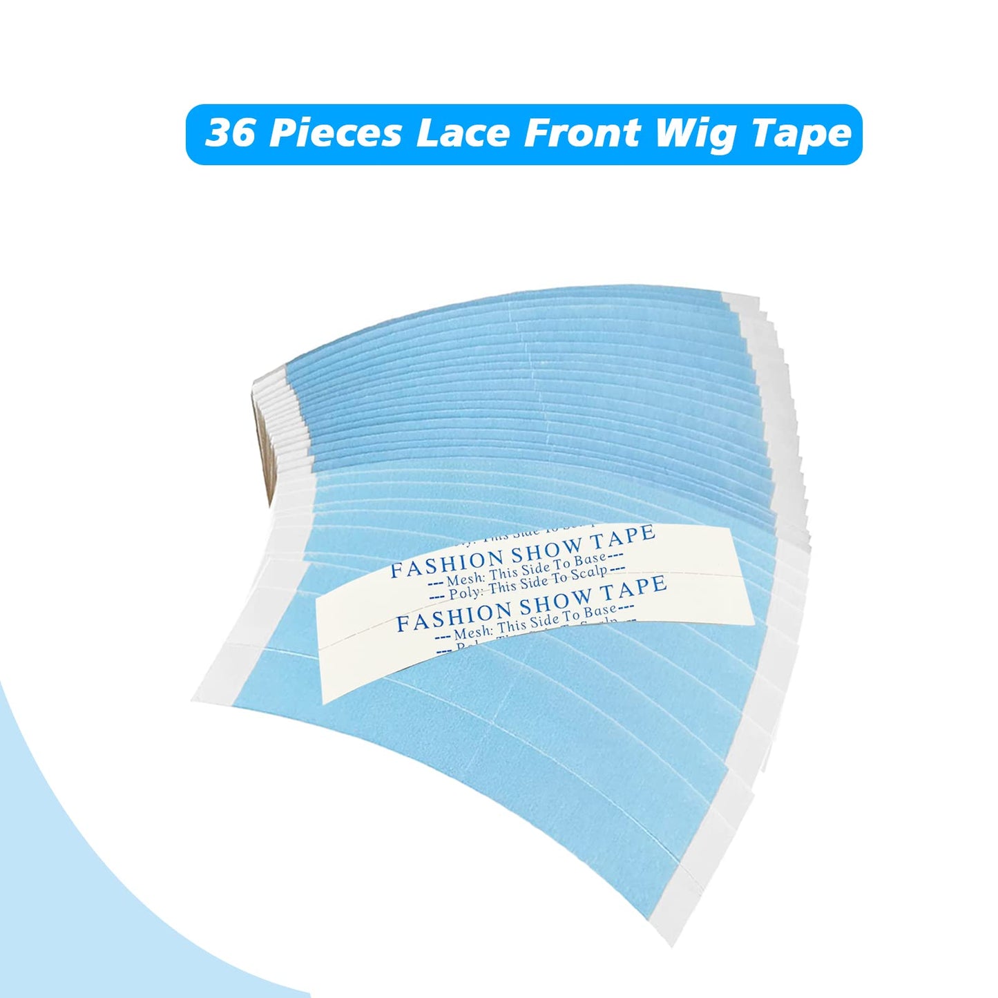 36pc Wig Tape Double Sided Waterproof Kinky Lace Wig Adhesive Tape for Toupee Hairpiece Extension with Hair Wax Edge Control Wax
