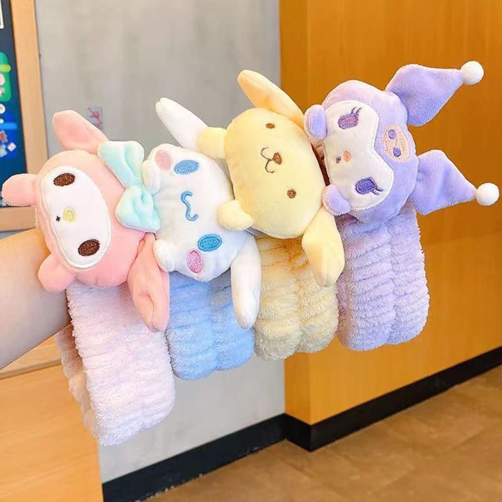 Bliqlriy Kawaii Spa Headband, Cute Headband for Women Facial Makeup, Washing, Party, Soft Microfiber Coral Skincare Shower Fluffy Towel Headbands Hair Band for Girls