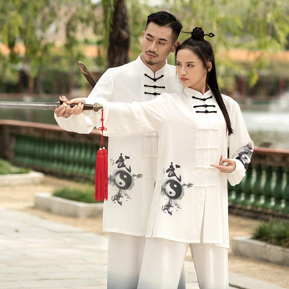 KSUA Unisex Tai Chi Uniform Martial Arts Uniform Traditional Chinese Style Long Sleeves for Excerises Qi Gong Kung Fu Wung Chun for Women