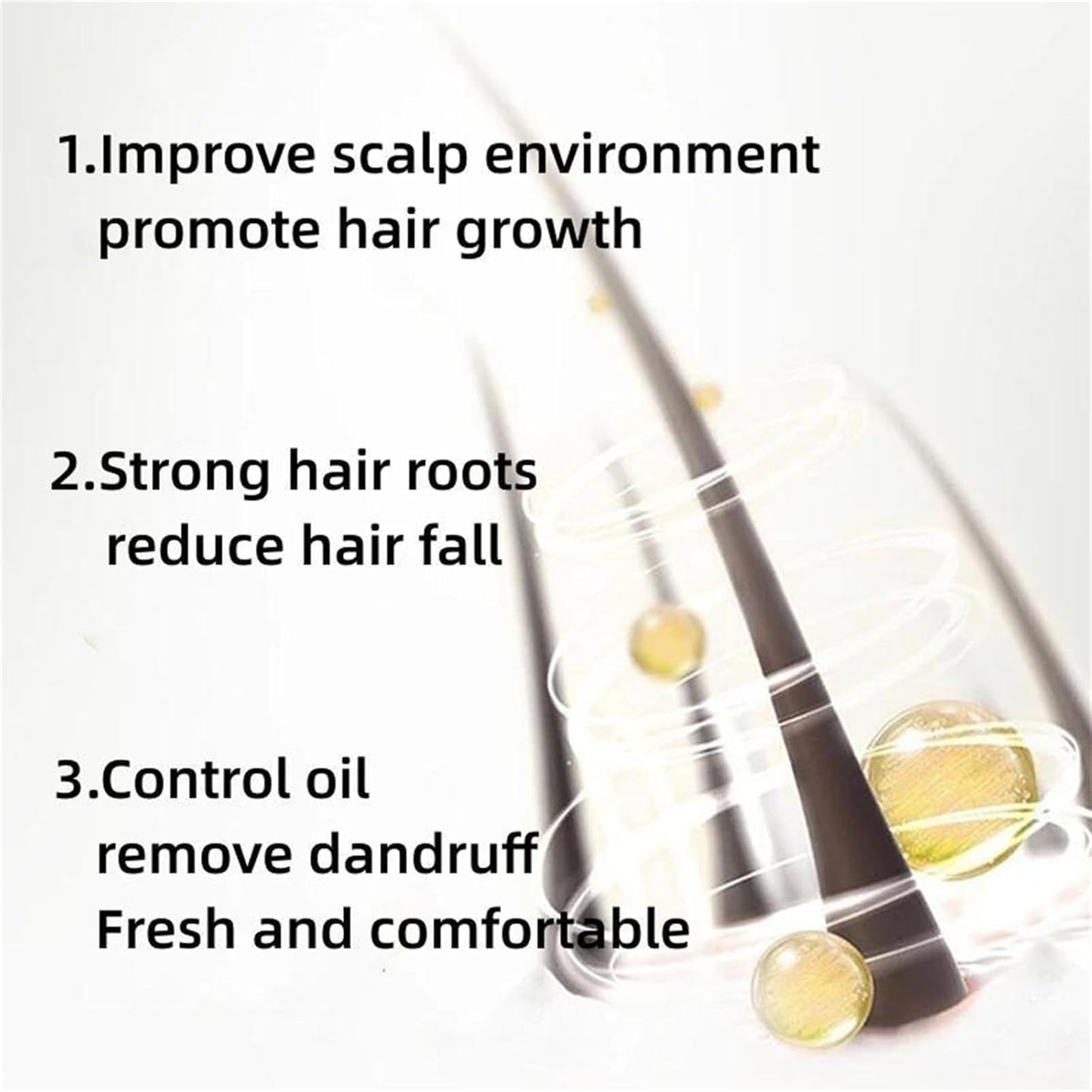DAFUZ 2 Pcs Anti-Hair Fall Hair Loss Shampoo, Promotes Hair Growth, Rich in Natural Herbal Extracts & Ginger, Unscented, Clear, 100ML (2 x 3.4 Ounce), Unisex Adults