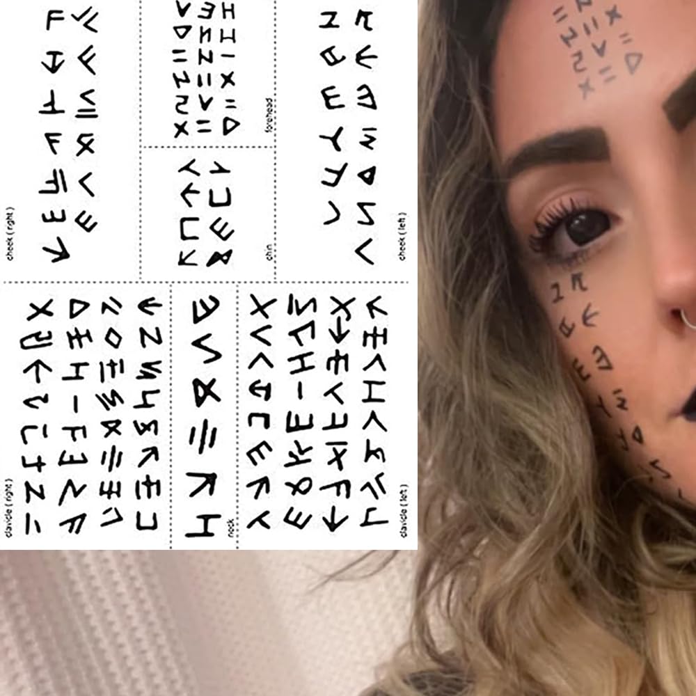 Greae The Mummy Halloween Scary Face Tattoo Temporary 3 Sheets Realistics Make Up For Costume Parties