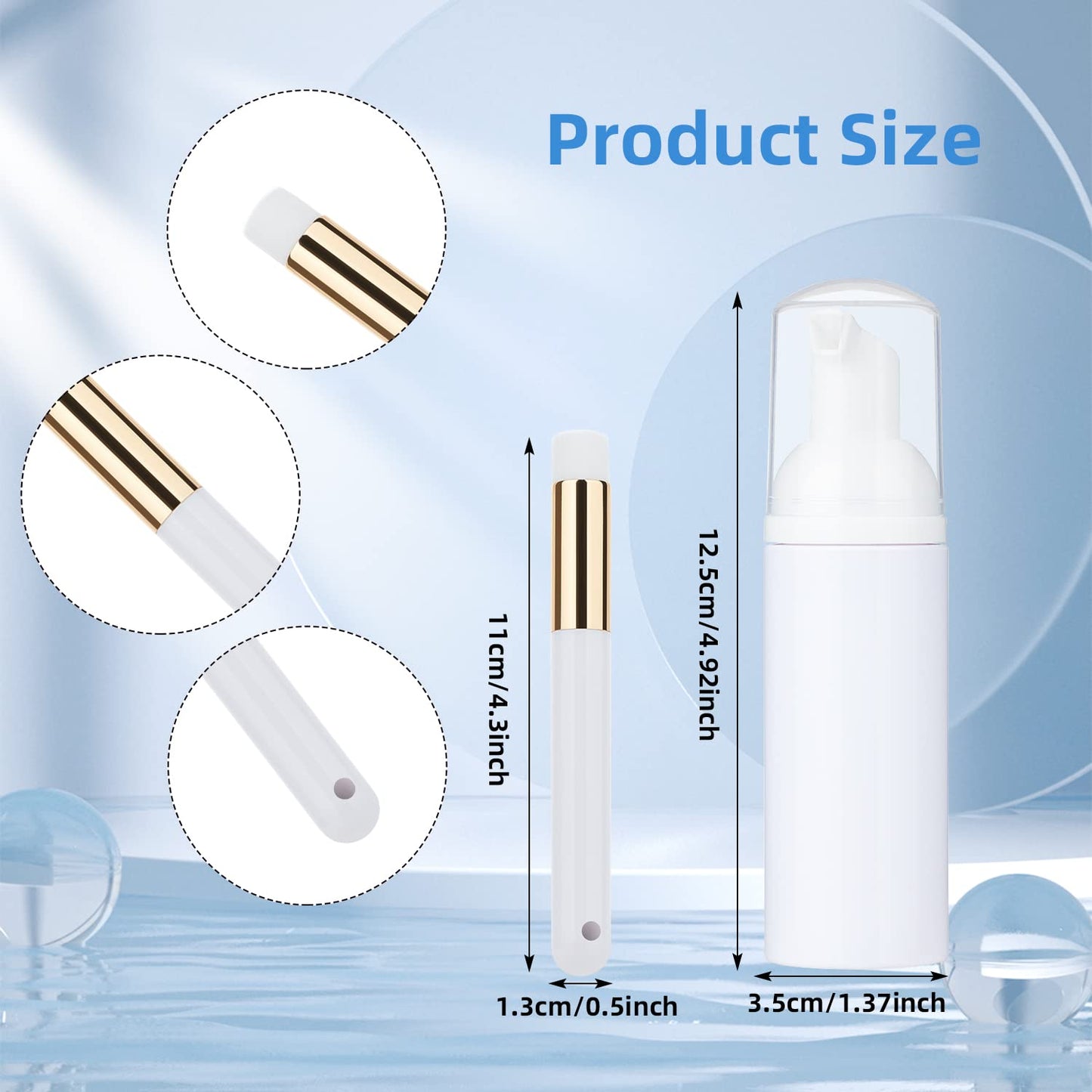 ACTROL Eyelash Cleaner Concentrate Set Rose 100ml Eyelash Extension Shampoo Natural Foaming Cleanser 60ml Bottled Cleansing Brush Paraben and Sulfate Free Lashes & Salon Home Care Eyelash Shampoo