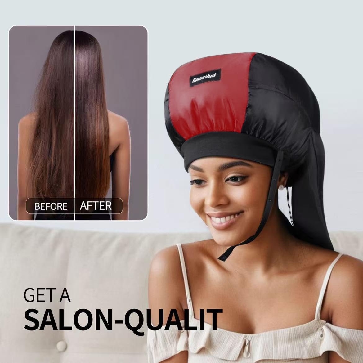 Adjustable Hair Drying Hoods,Diffuser Cap for Curly Hair,Hair Dryer Bonnet with Drawstring，Double Tube Hair Dryer Cap,Hair Dryer Bonnet Attachment for Curly Hair,Bonnet Hair Dryers for Women