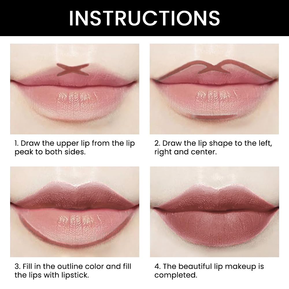 2-in-1Nude Brown Beige Velvet Lip Liner & Lipstick Set Kit for Women, Matte Lips Kit with Lip Liner Lip Stains Long Lasting Waterproof 24 Hour Lipstick and Lip Liners Combo Lipliners Pencil Set 48