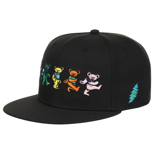 Grateful Dead Dancing Bears Fitted Hat (7 1/4, blk/Gry), Black/Grey
