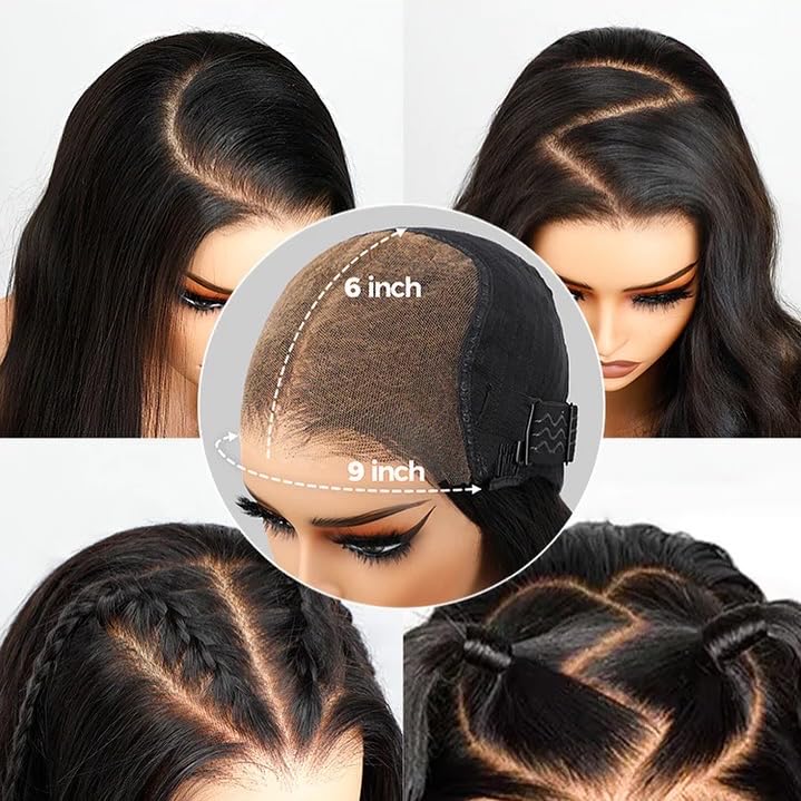 9x6 HD Lace Closure, Ultra-thin Invisible HD Lace Closure Single Knot Pre-Plucked 12A Grade Virgin Hair Straight Style Undetectable Melted Lace Closure Human Hair (9x6 ST lace closure, 14inch)