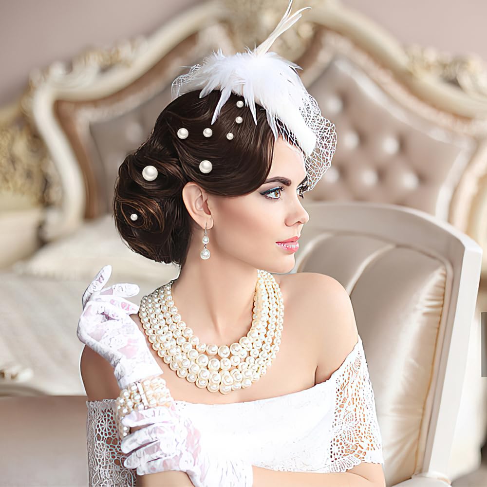 18Pcs Pearl and Rhinestone Hair Accessories for Wedding, Bridal Styling - U Shaped Bobby Pins, Hair Pins for Bride and Girls (Silver)