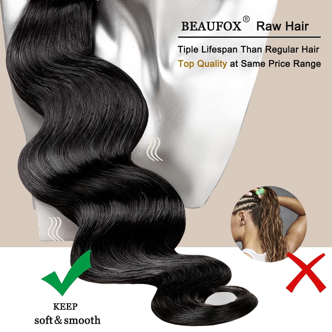 16A Raw Human Hair Bundles Body Wave Bundles 14 16 18 Inch Brazilian Hair Body Wave Human Hair Bundles 100% Unprocessed Virgin Hair Body Wave 3 Bundles Double Weft Full and Thick Natural Color