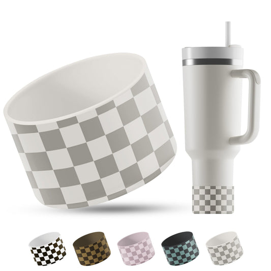 REUZBL Checker Silicone Bottle Boot Sleeve for Stanley Tumblers 20-40oz, Hydro Flask Tumblers, Simple Modern Tumblers, Iron Flask Tumbler, Similar Tumblers, Tumbler Water Bottle Accessory
