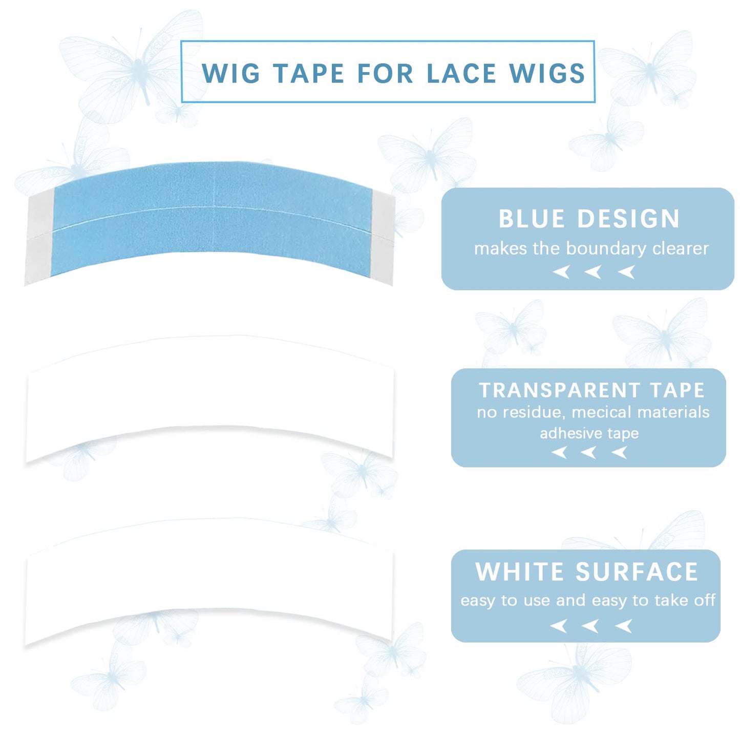 36pc Wig Tape Double Sided Waterproof Kinky Lace Wig Adhesive Tape for Toupee Hairpiece Extension with Hair Wax Edge Control Wax